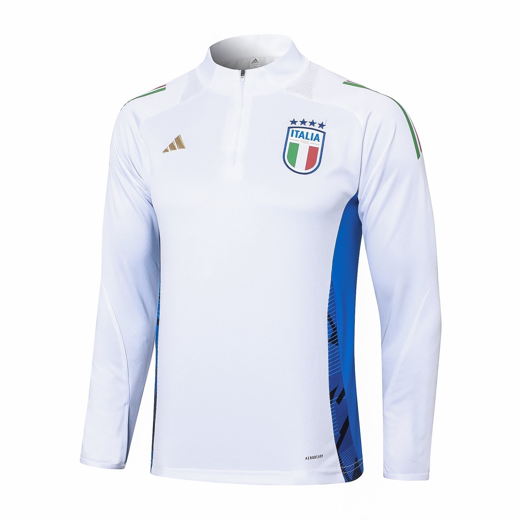 Tuta bianca mezza zip Italia 24-25