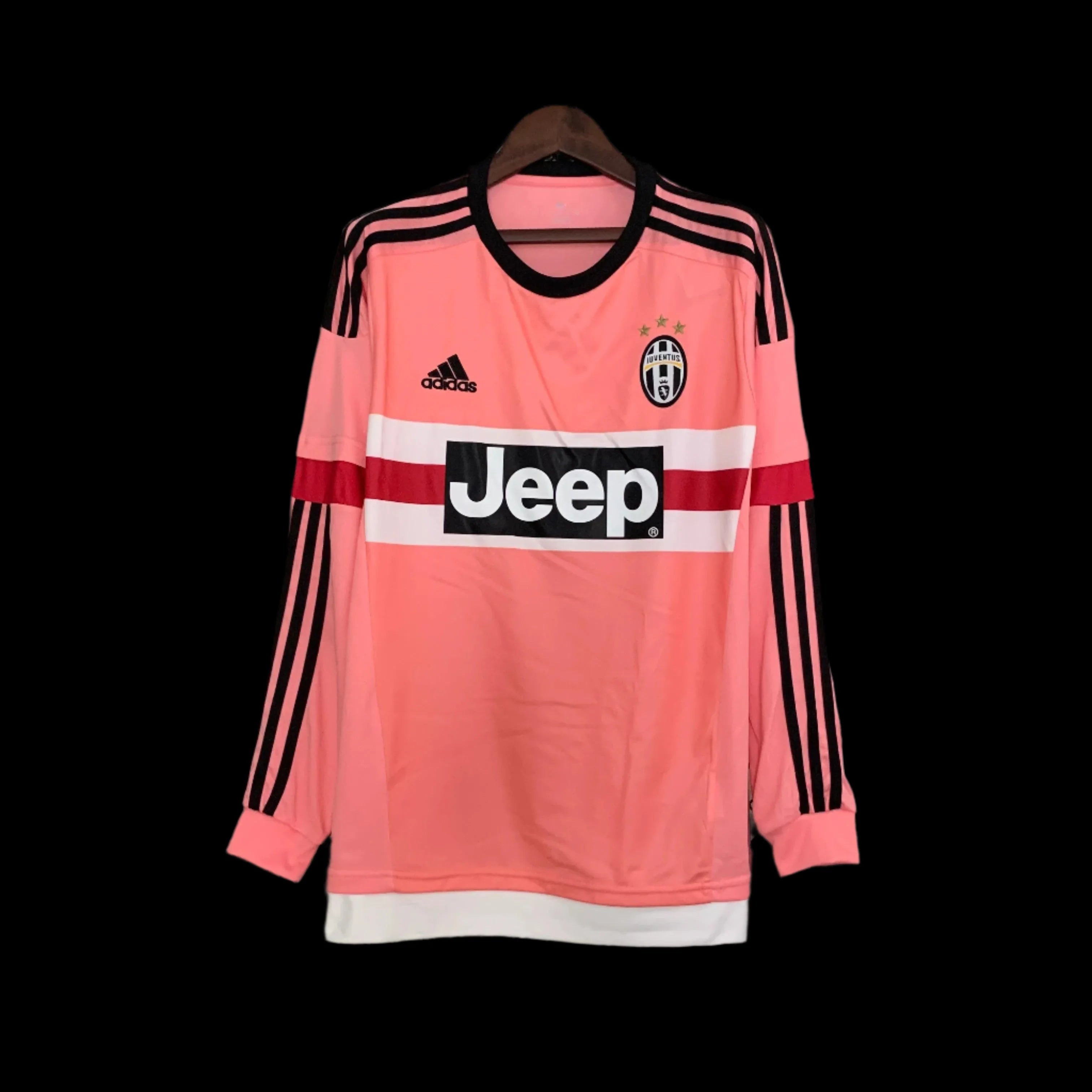 Uniforme Retro Visitante Juventus Rosa Manga Larga 2015-2016