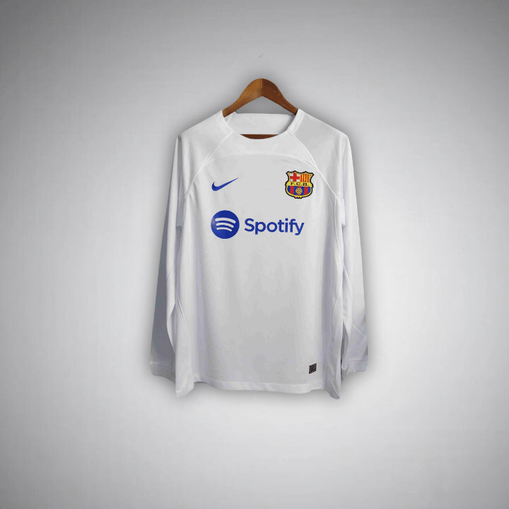 Equipación de visitante blanca de manga larga FC Barcelona 23/24