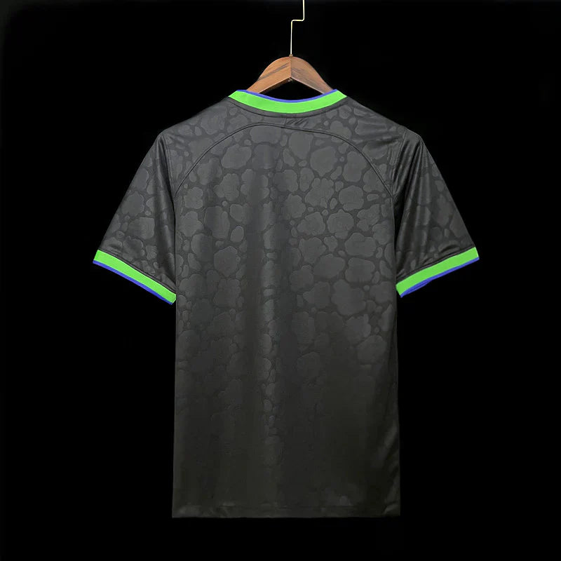 Brasil Schwarzes Trikot Leopardenmuster 2024