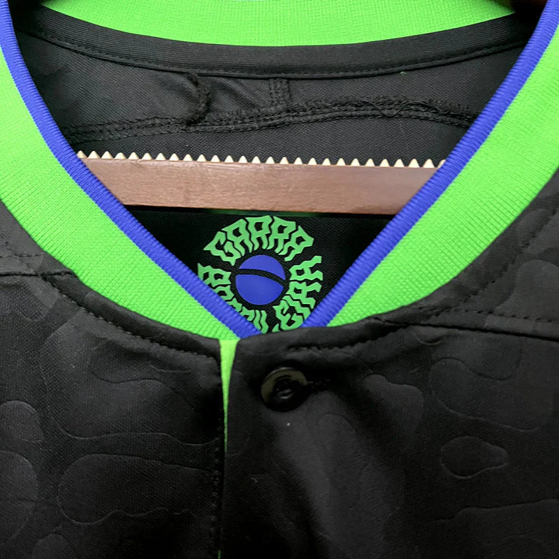 Brasil Schwarzes Trikot Leopardenmuster 2024