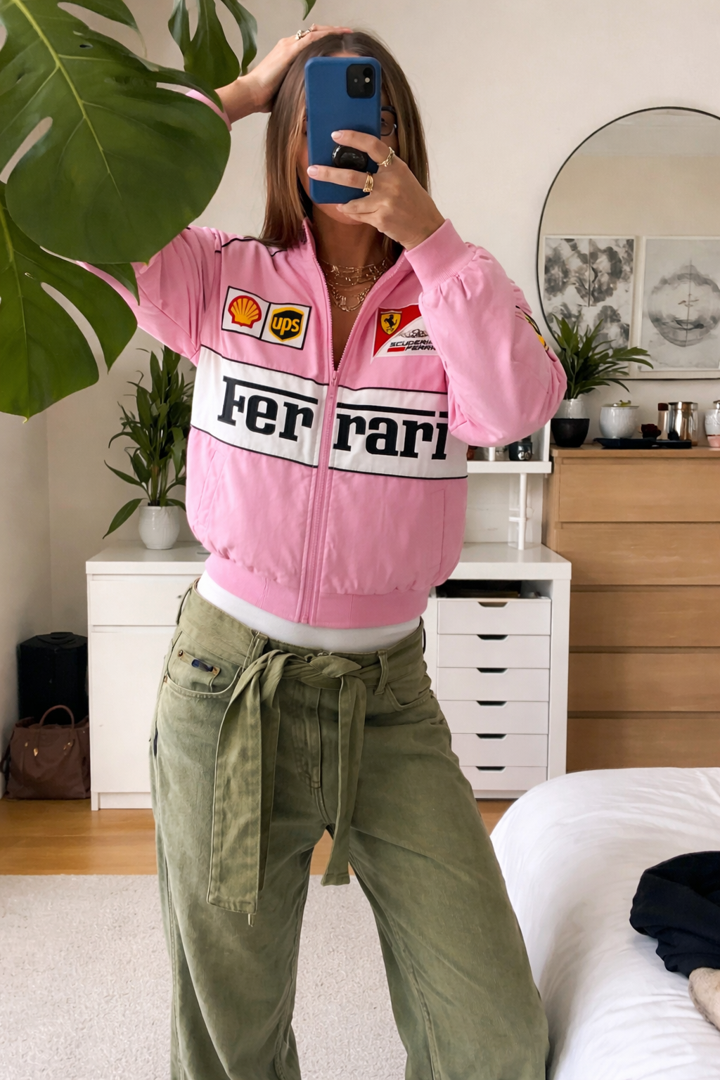 Chaqueta Vintage Rosa Ferrari F1 Racing