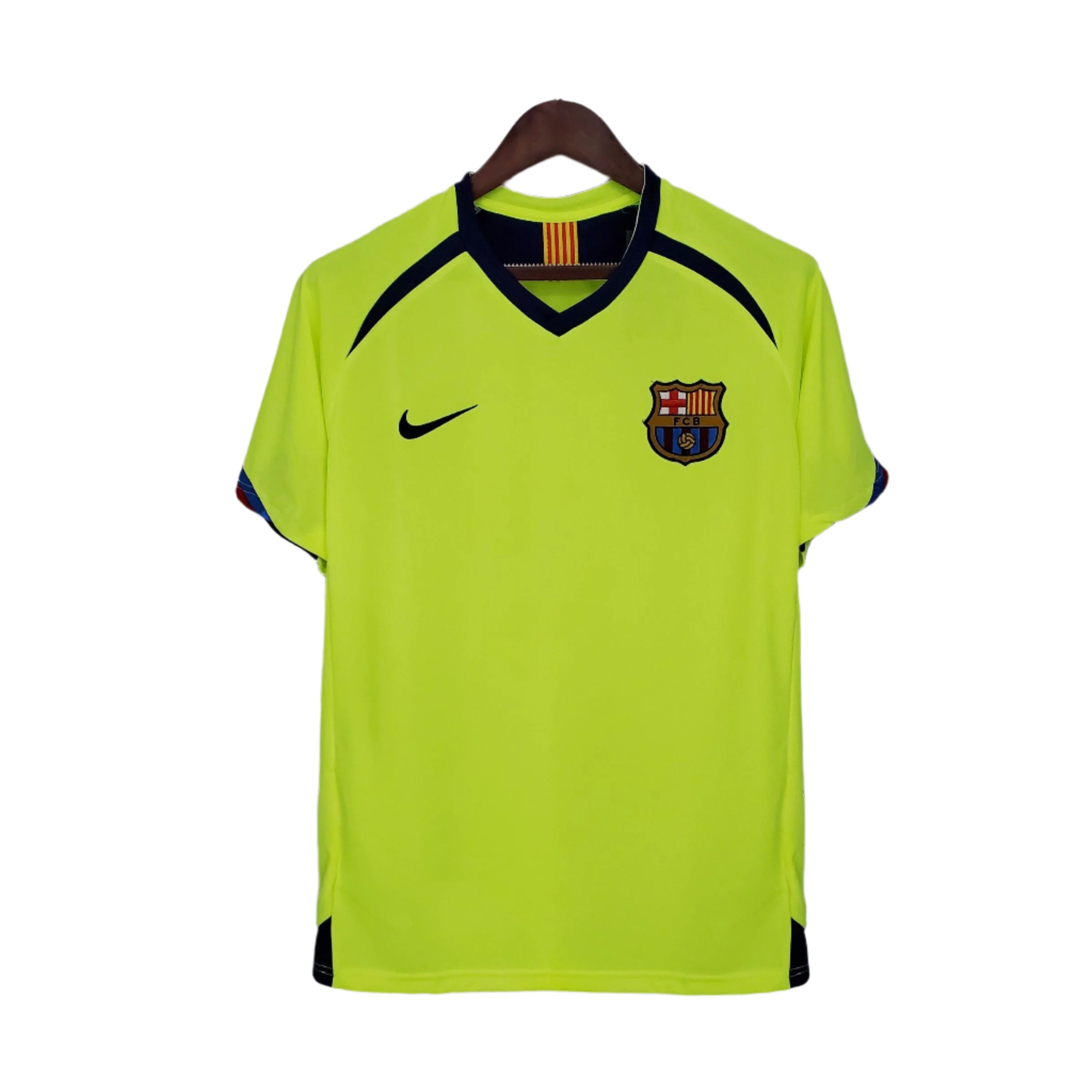 Barcelona Auswärtstrikot Retro 2005–2006 (Limettengelb)