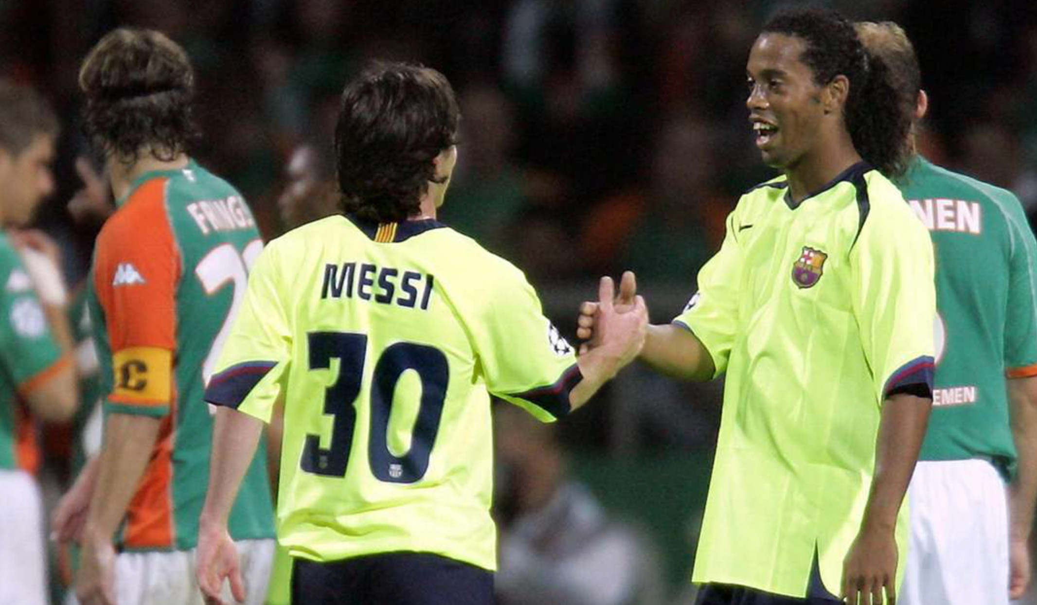 Barcelona Auswärtstrikot Retro 2005–2006 (Limettengelb)