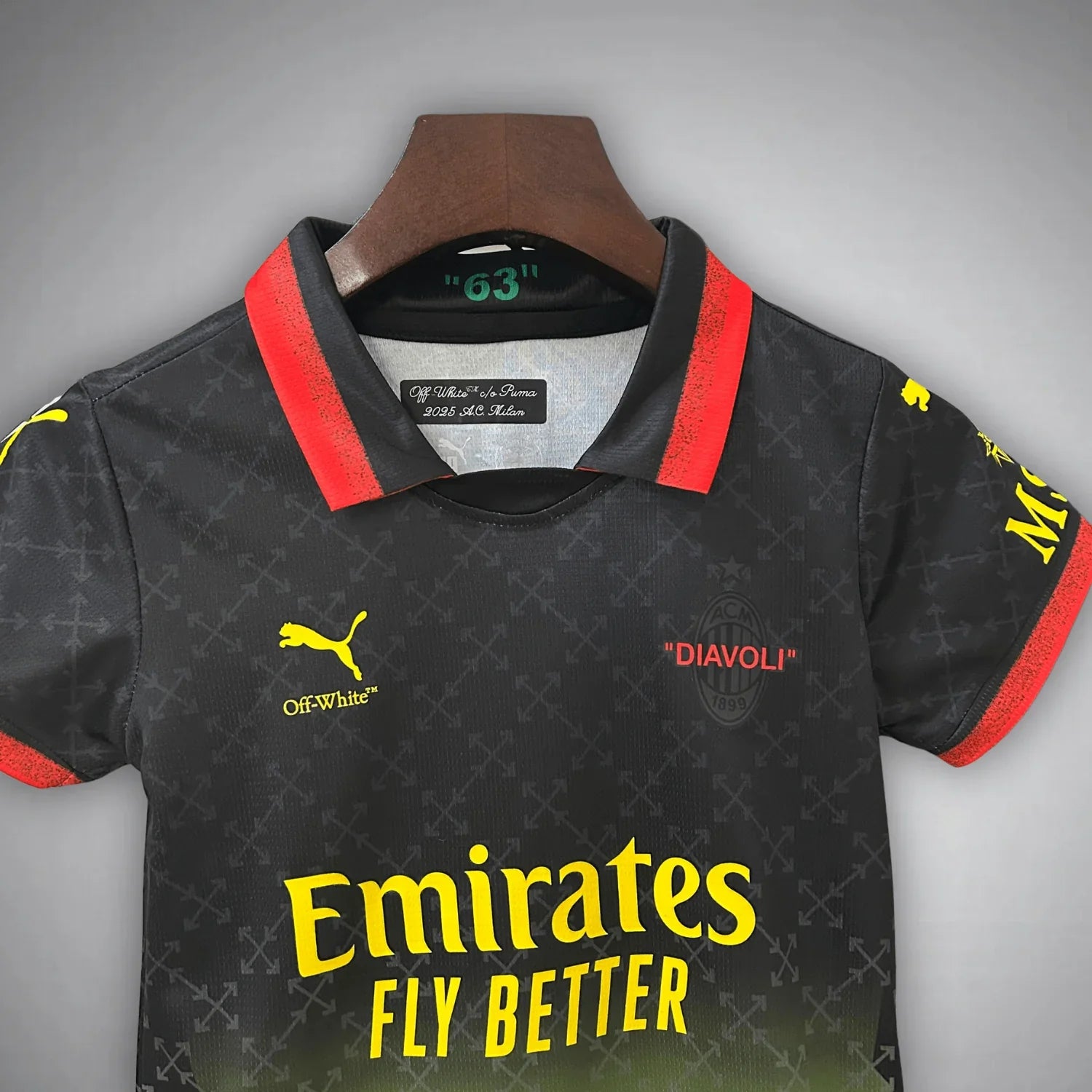 Camiseta infantil AC Milan x Off-White Negra 2025/2026