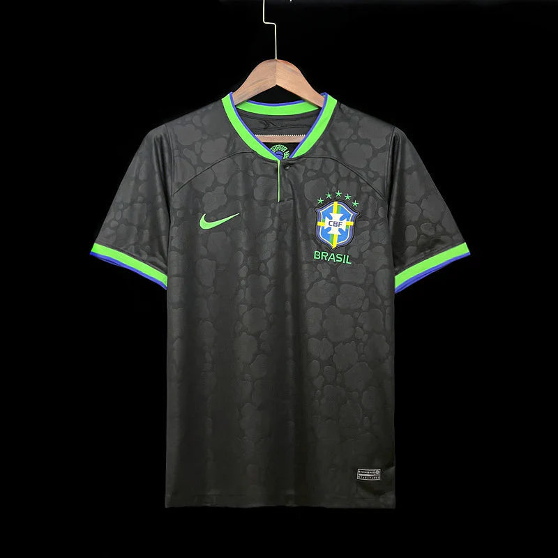 Brasil Schwarzes Trikot Leopardenmuster 2024