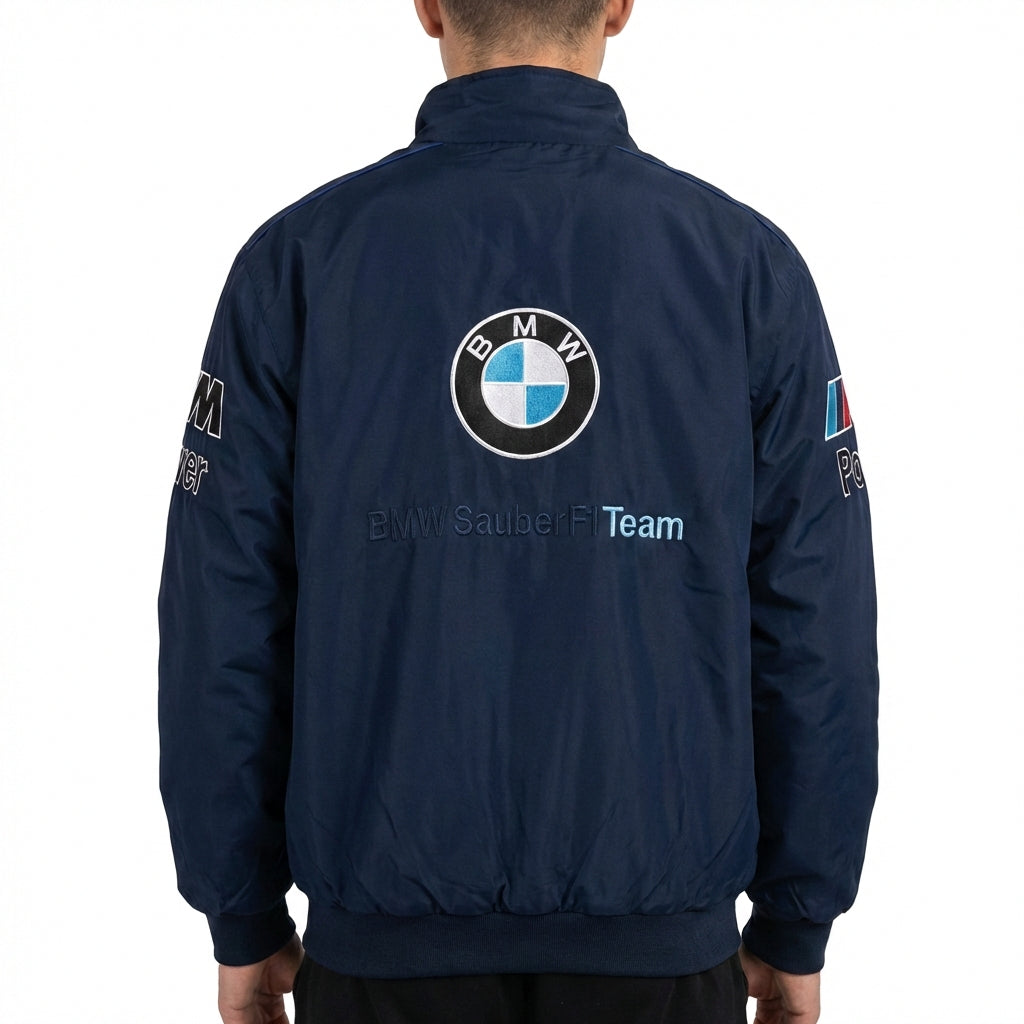 Chaqueta con cremallera del Equipo BMW Sauber F1 azul marino | Logos de M Power Petronas Racing