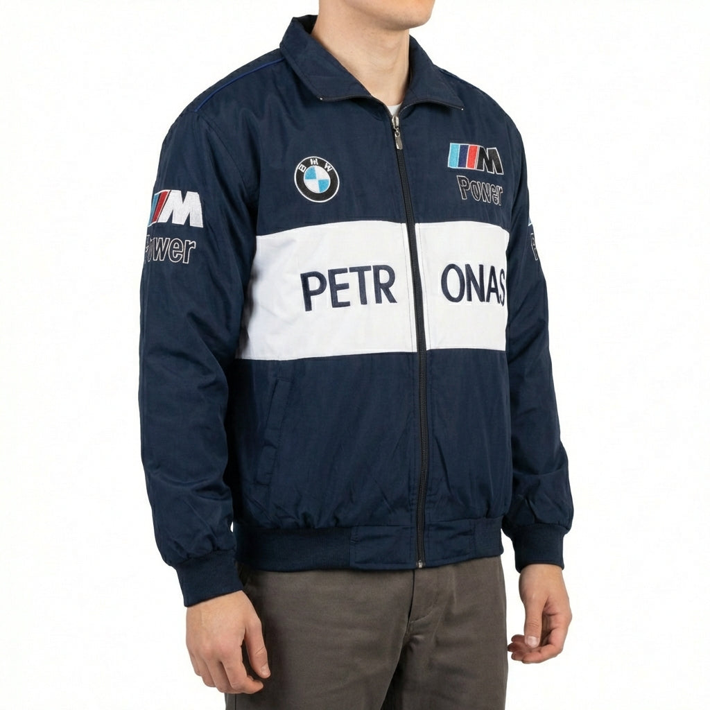Chaqueta con cremallera del Equipo BMW Sauber F1 azul marino | Logos de M Power Petronas Racing