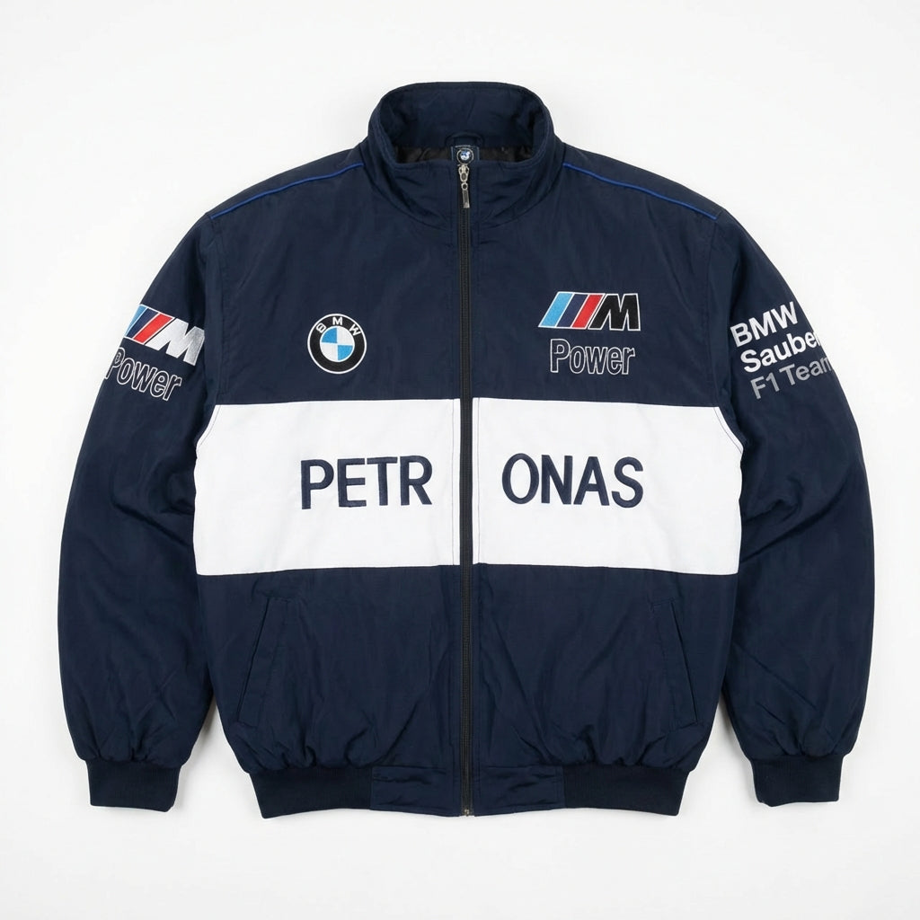 Chaqueta con cremallera del Equipo BMW Sauber F1 azul marino | Logos de M Power Petronas Racing