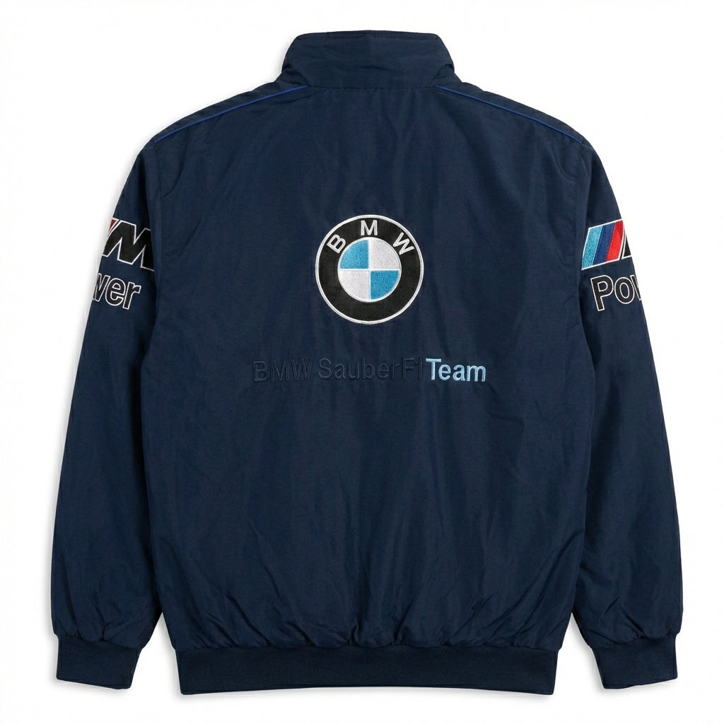 Chaqueta con cremallera del Equipo BMW Sauber F1 azul marino | Logos de M Power Petronas Racing