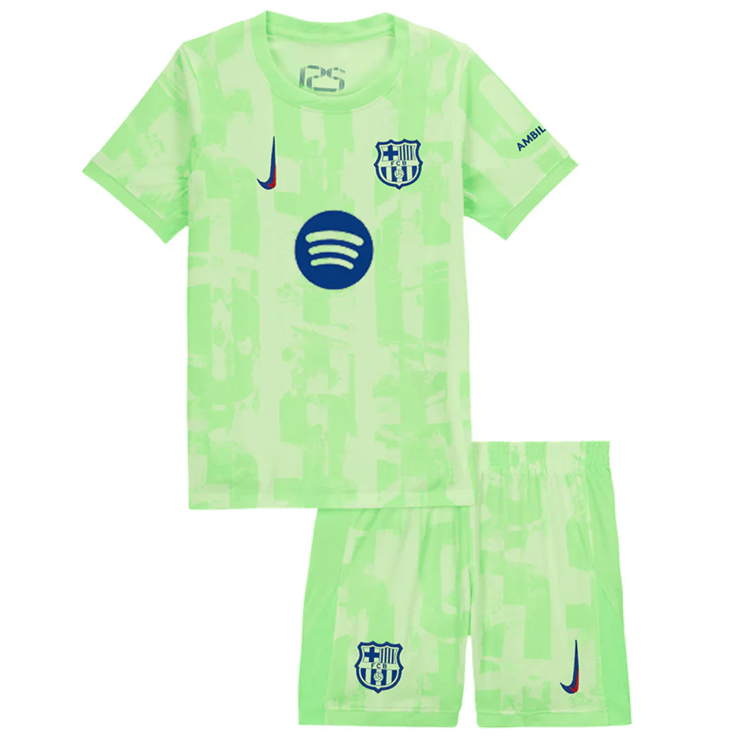 FC Barcelone. Maillot Enfant Vert Citron 2025/2026