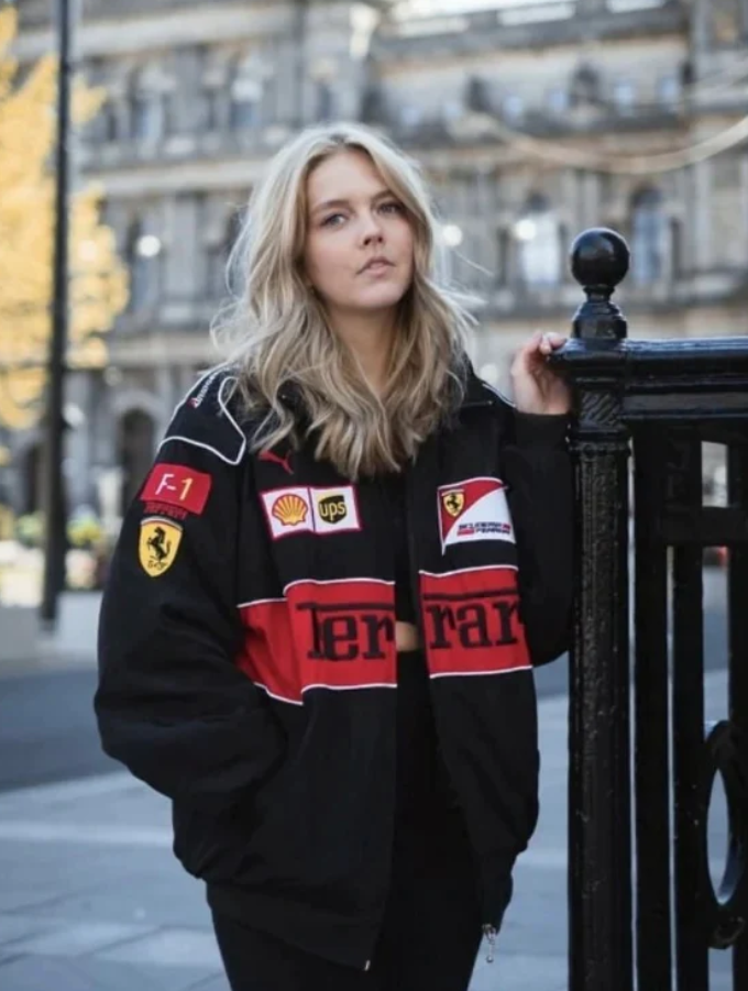 Chaqueta del Equipo de Carreras Rari F1 – Abrigo con cremallera Scuderia Motorsport negro
