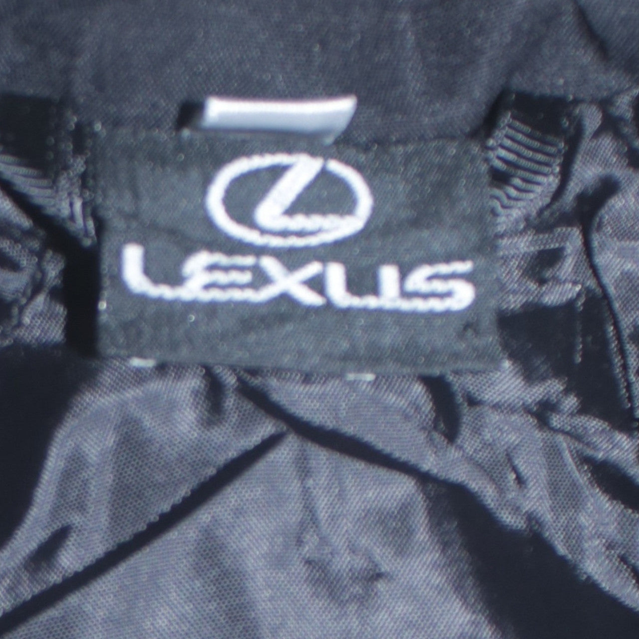 Chaqueta Nascar Lexus negra para hombre talla Large con logos bordados, cremallera frontal y bolsillos Bomber