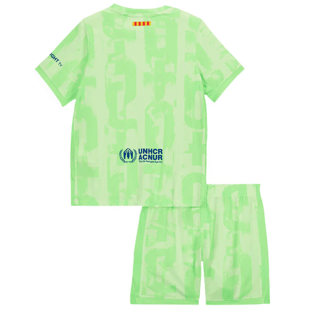 FC Barcelone. Maillot Enfant Vert Citron 2025/2026