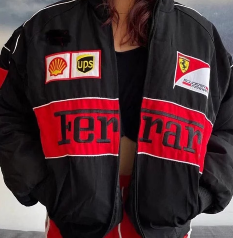 Chaqueta del Equipo de Carreras Rari F1 – Abrigo con cremallera Scuderia Motorsport negro