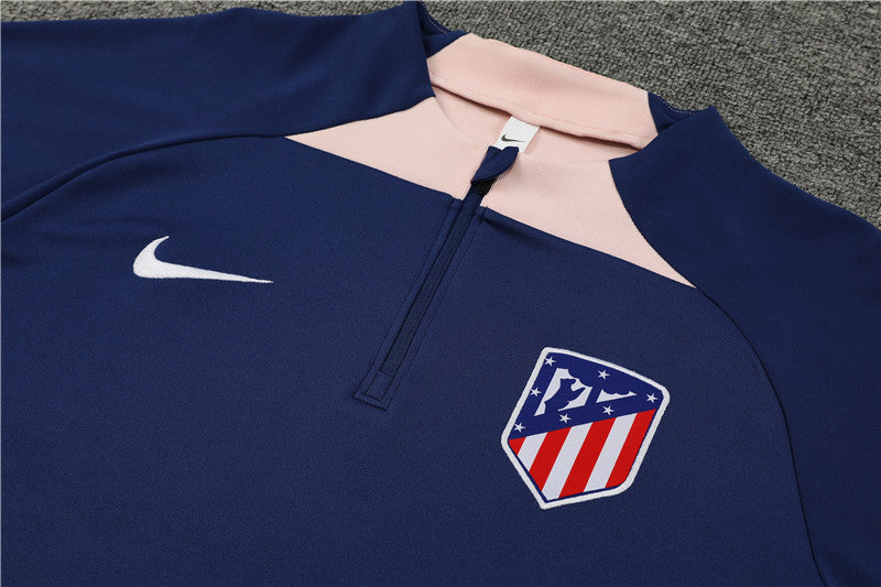 Atlético Madrid 23-24 königsblauer Trainingsanzug (Halb-Reißverschluss)