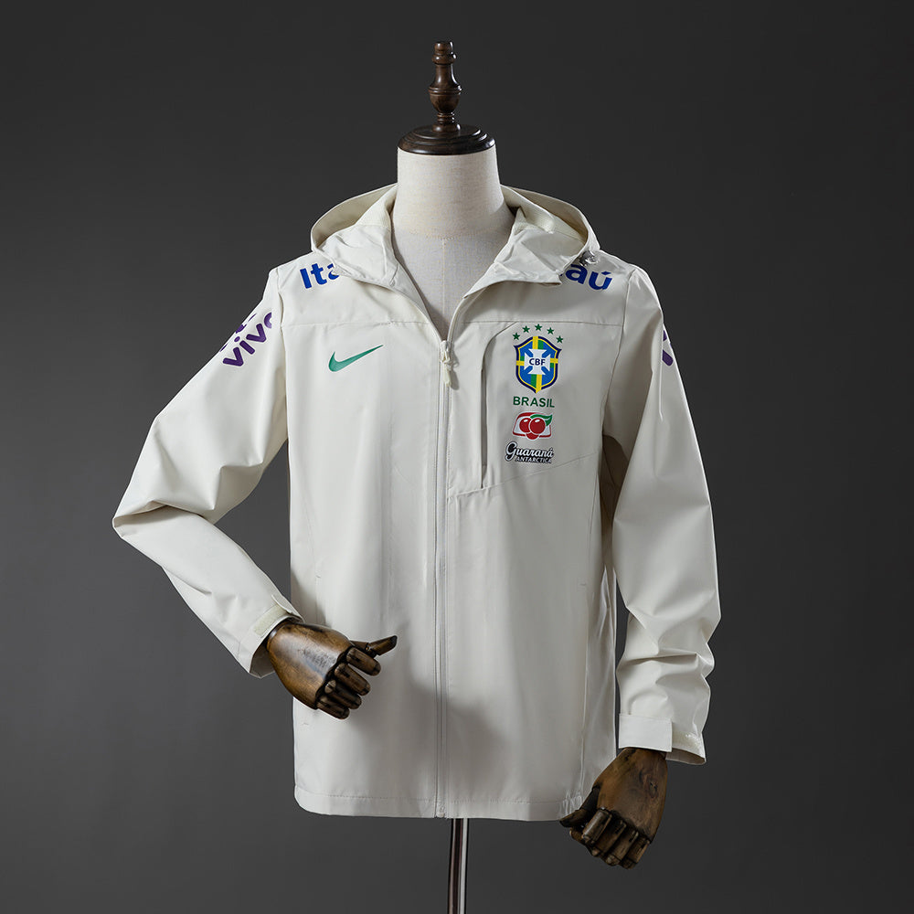 Brasil weiße Windbreaker Jacke