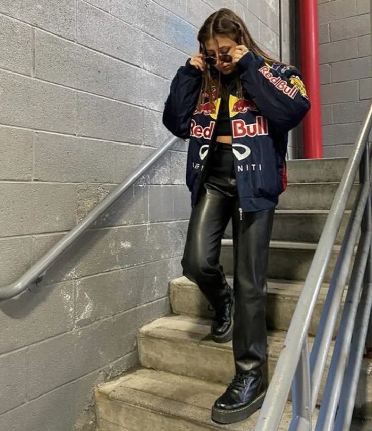 Chaqueta del Equipo de Carreras Red Bull Racing F1 – Bomber azul marino Motorsport con patrocinadores bordados