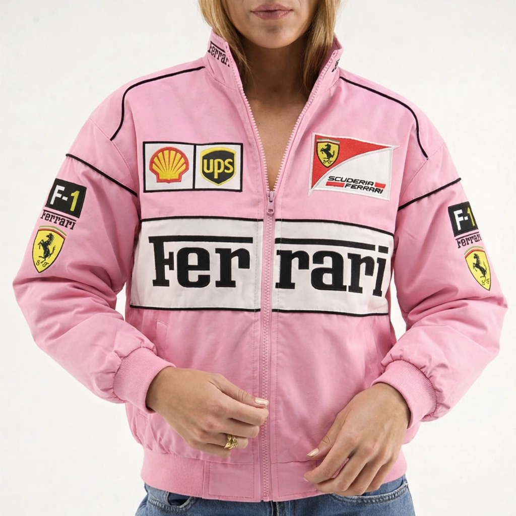 Chaqueta Vintage Rosa Ferrari F1 Racing