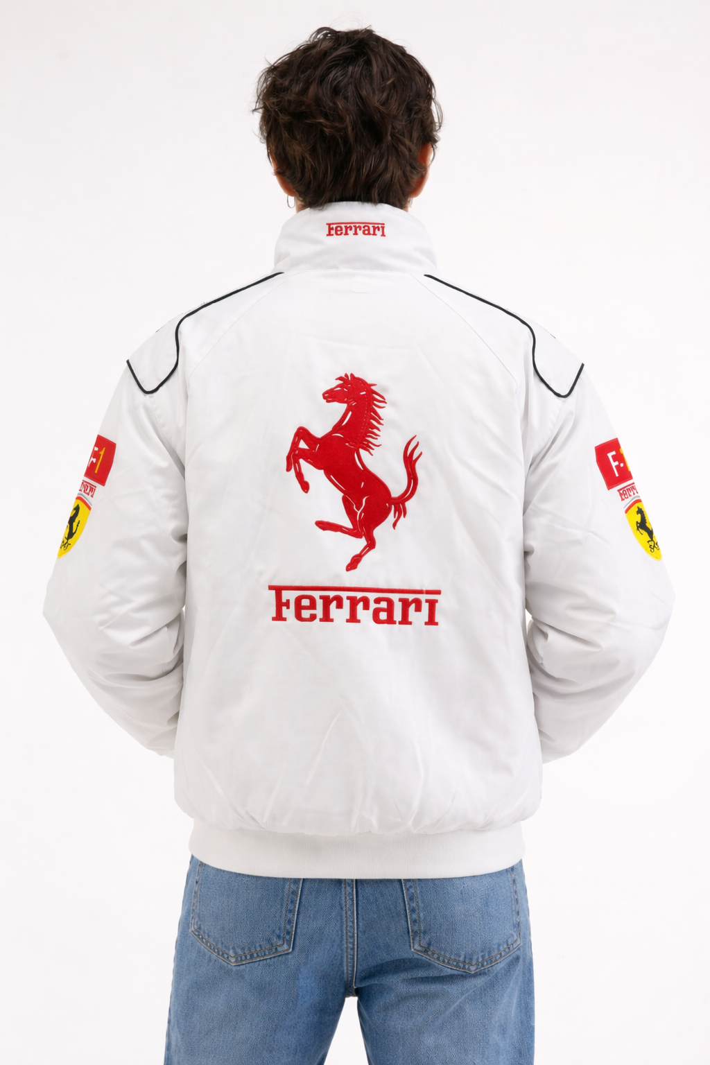 Chaqueta Vintage Blanca Ferrari F1 Racing