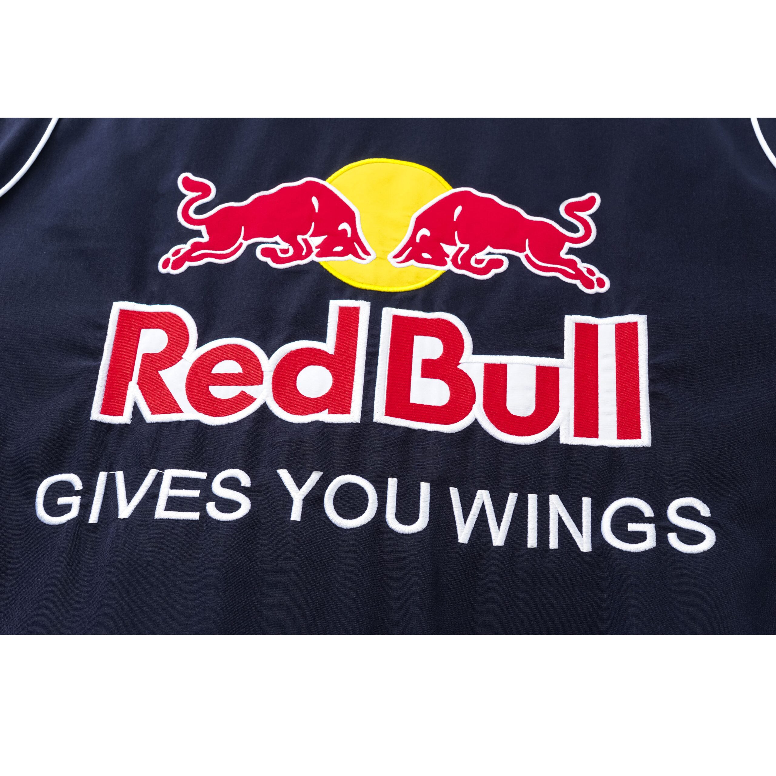 Chaqueta del Equipo de Carreras Red Bull Racing F1 – Bomber azul marino Motorsport con patrocinadores bordados
