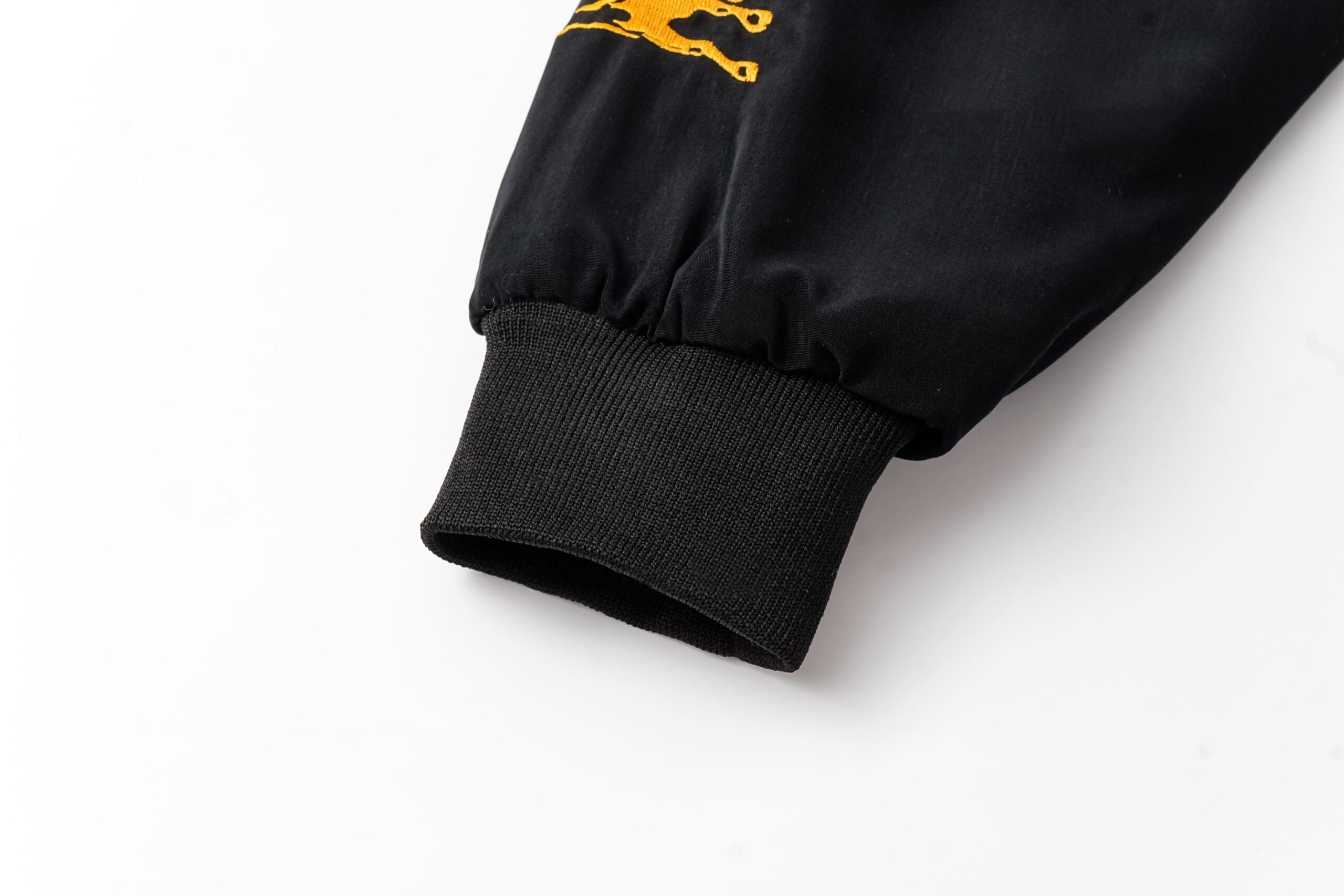 Chaqueta del Equipo de Carreras Lamborghini – Abrigo con cremallera Motorsport negro con logos bordados en dorado