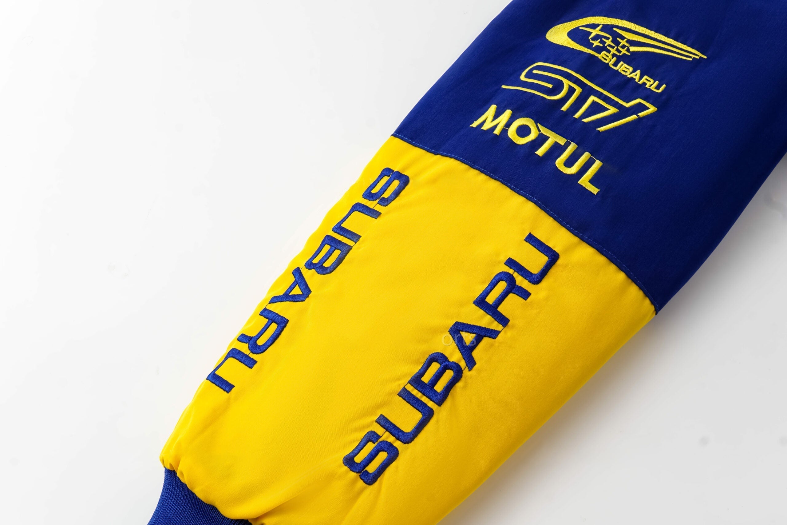 Chaqueta del Equipo de Rally Mundial Subaru – Abrigo con cremallera azul y amarillo Motorsport