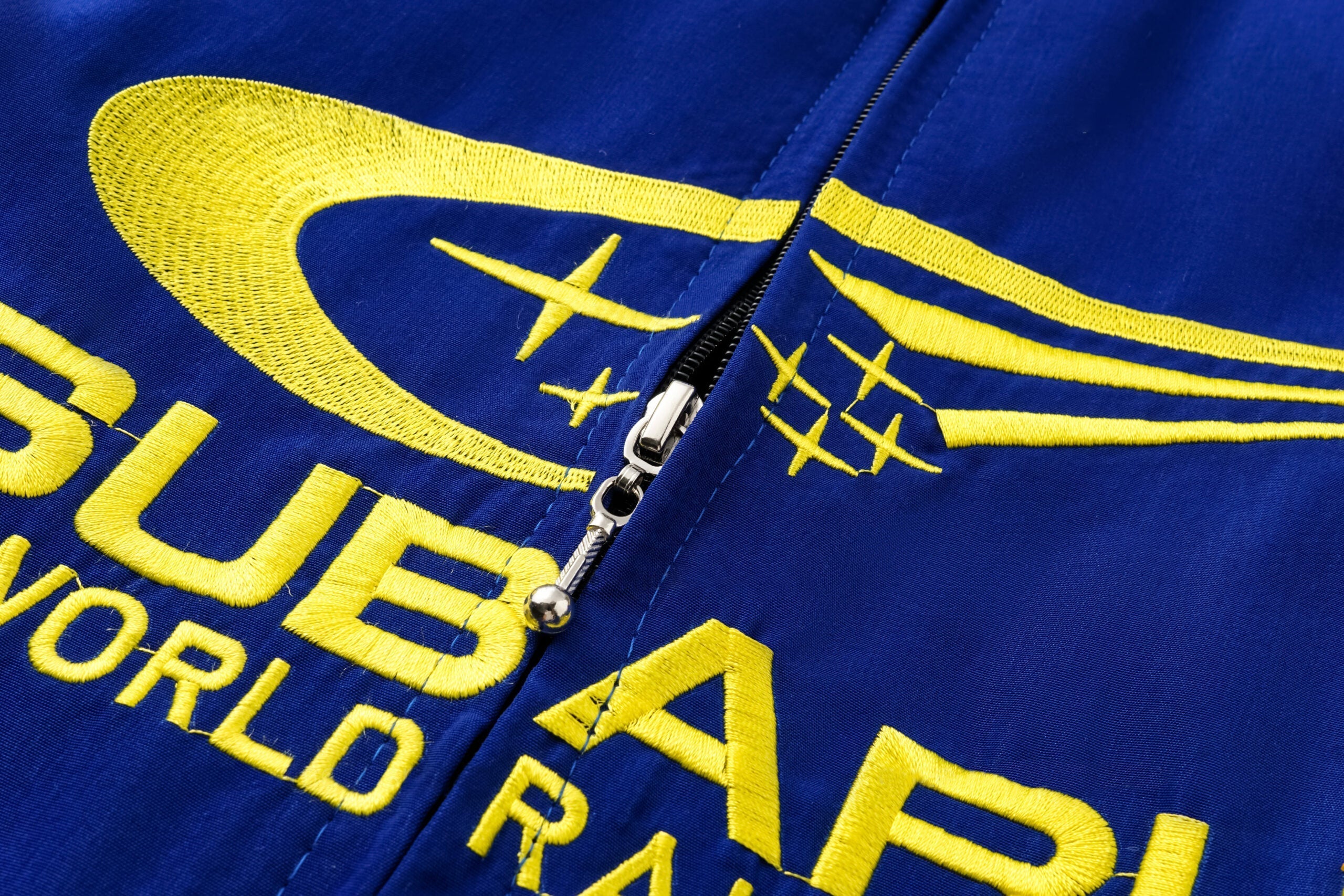 Chaqueta del Equipo de Rally Mundial Subaru – Abrigo con cremallera azul y amarillo Motorsport