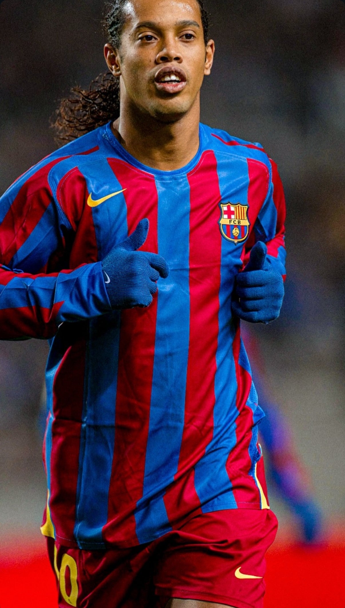 Camiseta retro de Ronaldinho de manga larga Barcelona 2005