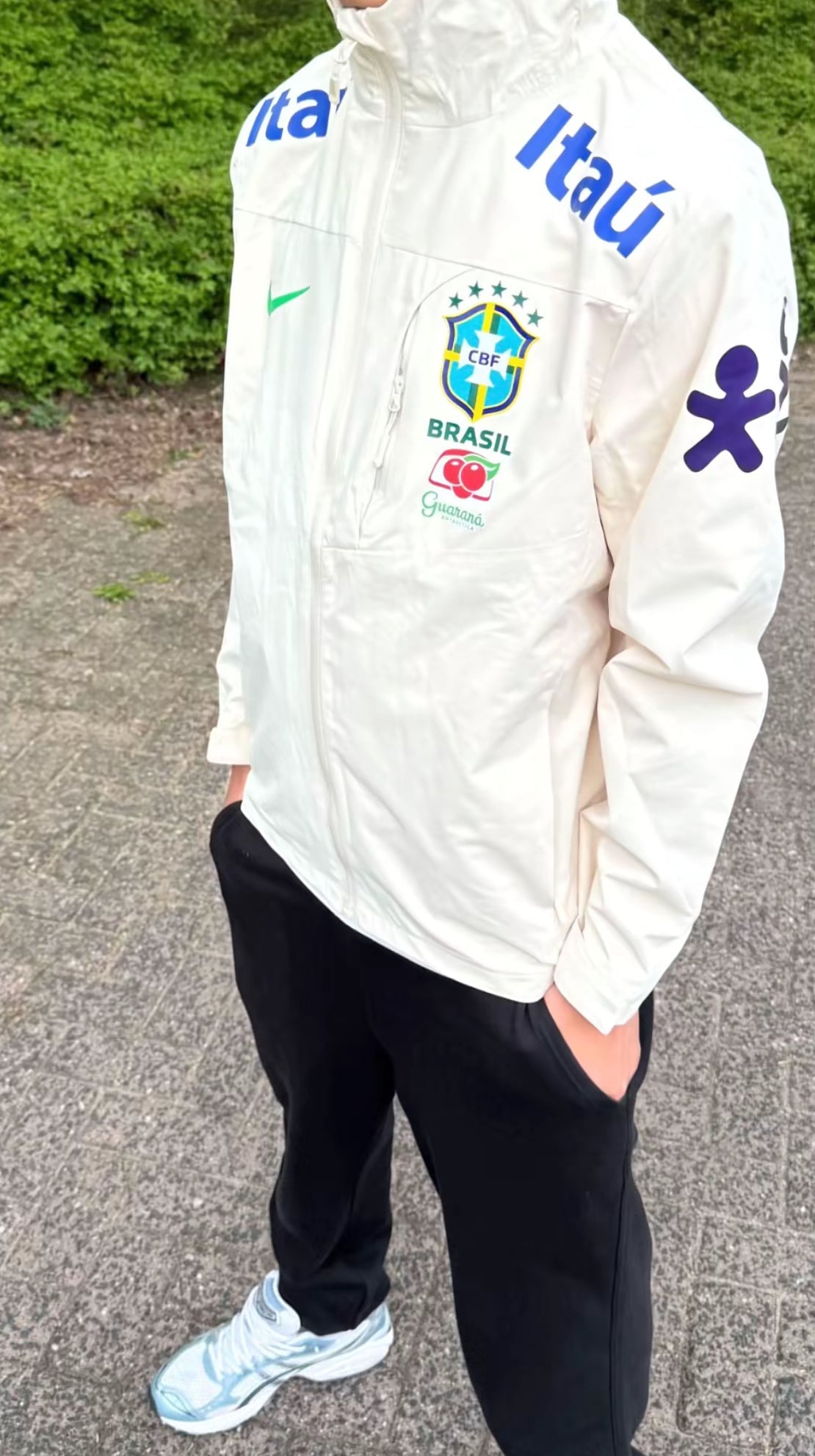 Brasil weiße Windbreaker Jacke