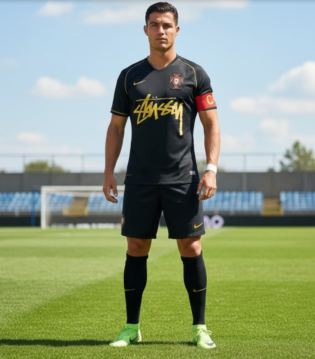 Maglia nera Portogallo x Stussy