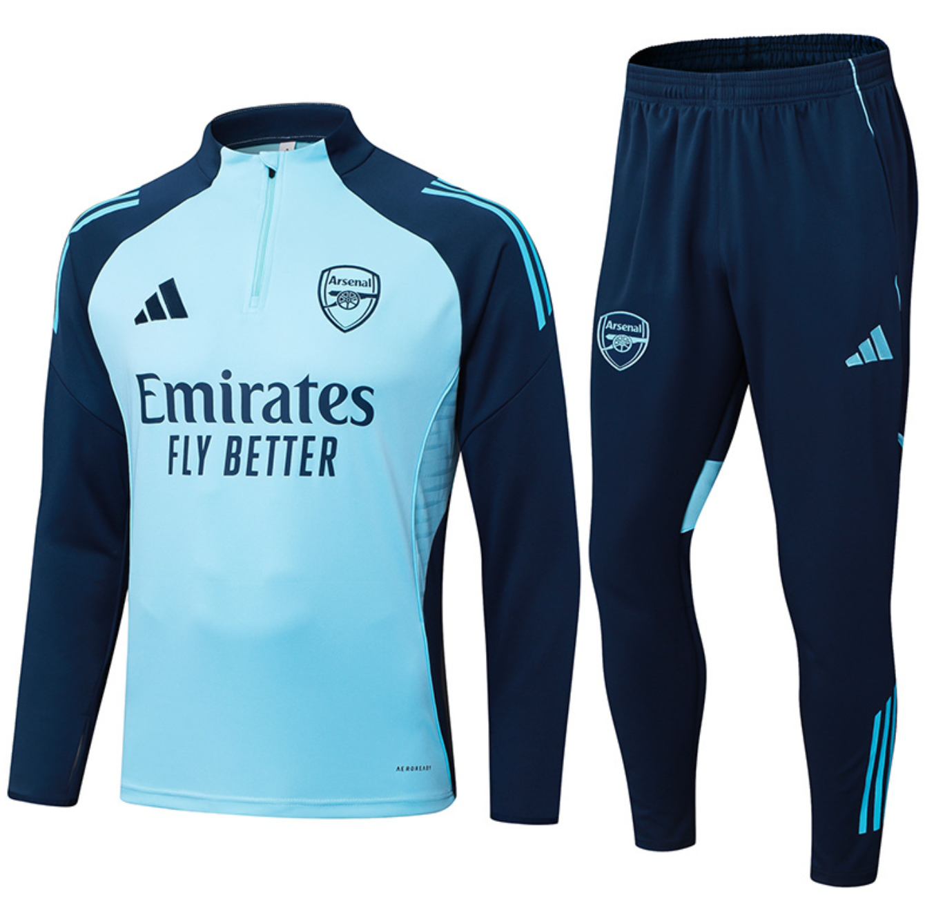 Survêtement Arsenal 2025/2026 bleu clair demi-zippé