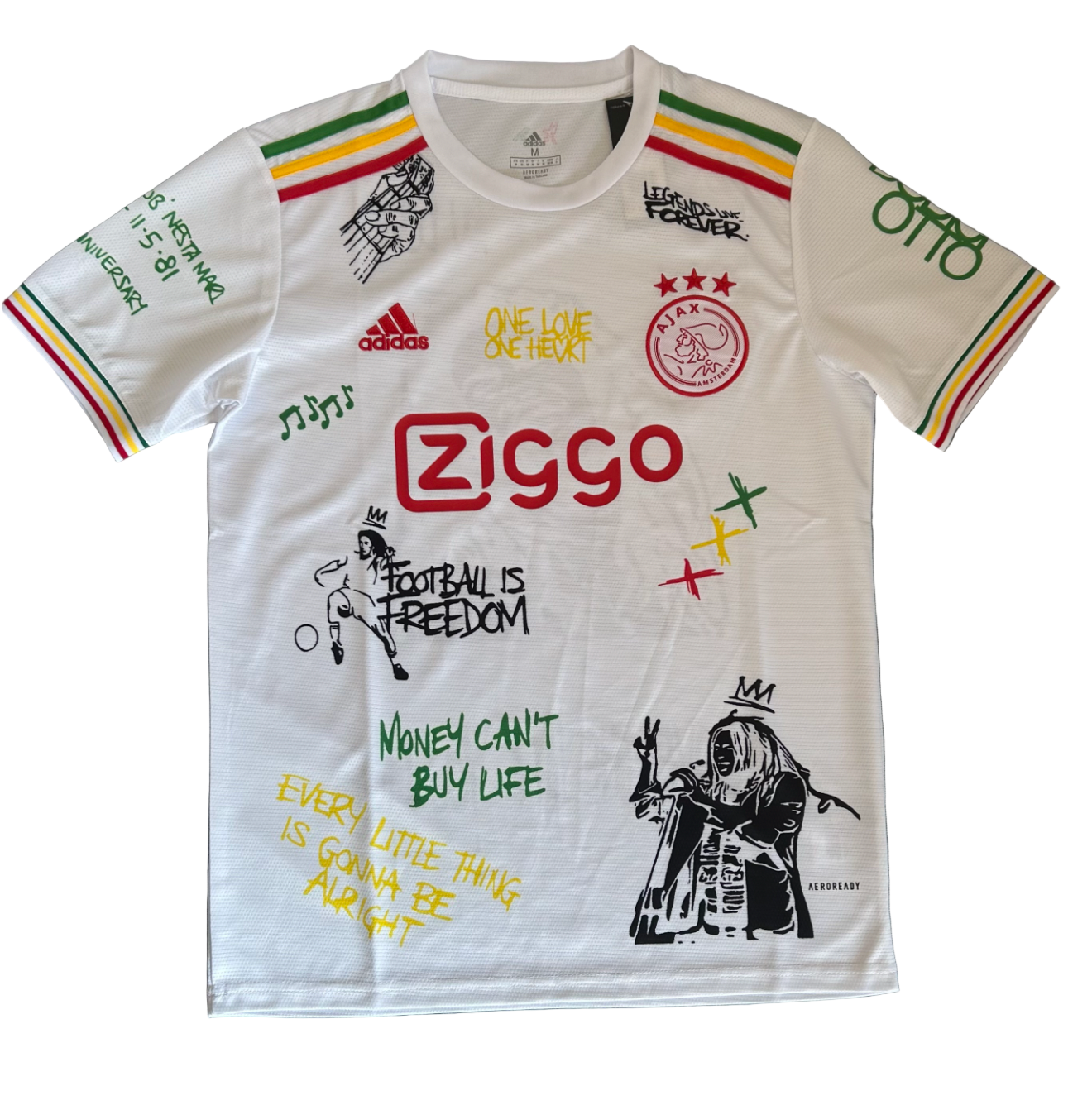 Maglia Ajax Bob Marley bianca