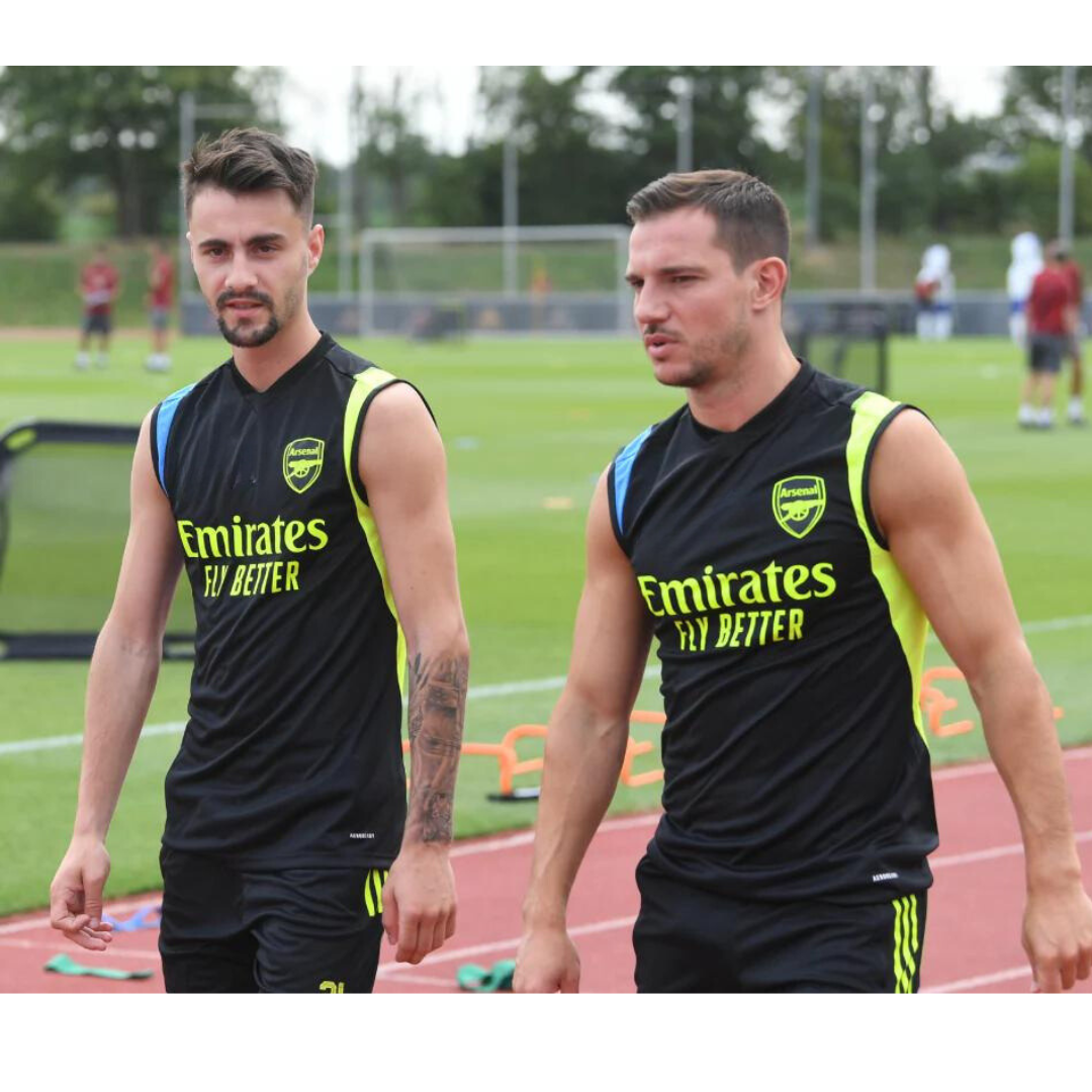 Ensemble d'été noir sans manches d'entraînement d'avant-match Arsenal 2023/2024