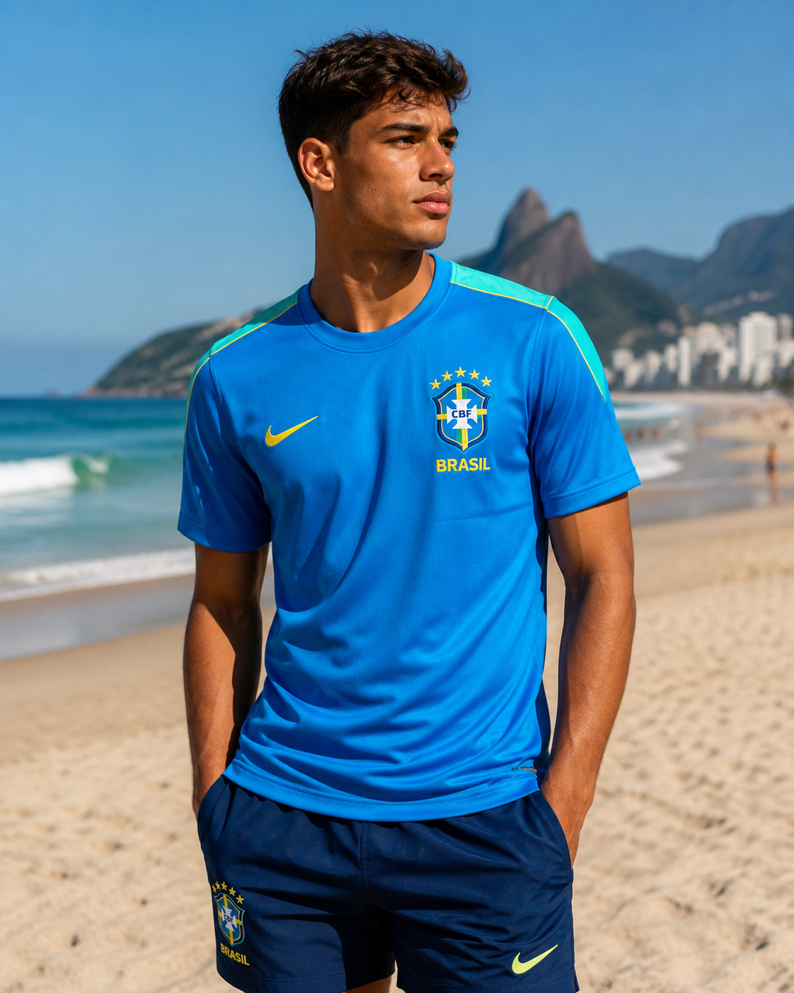 Maglia allenamento blu Brasile 2026