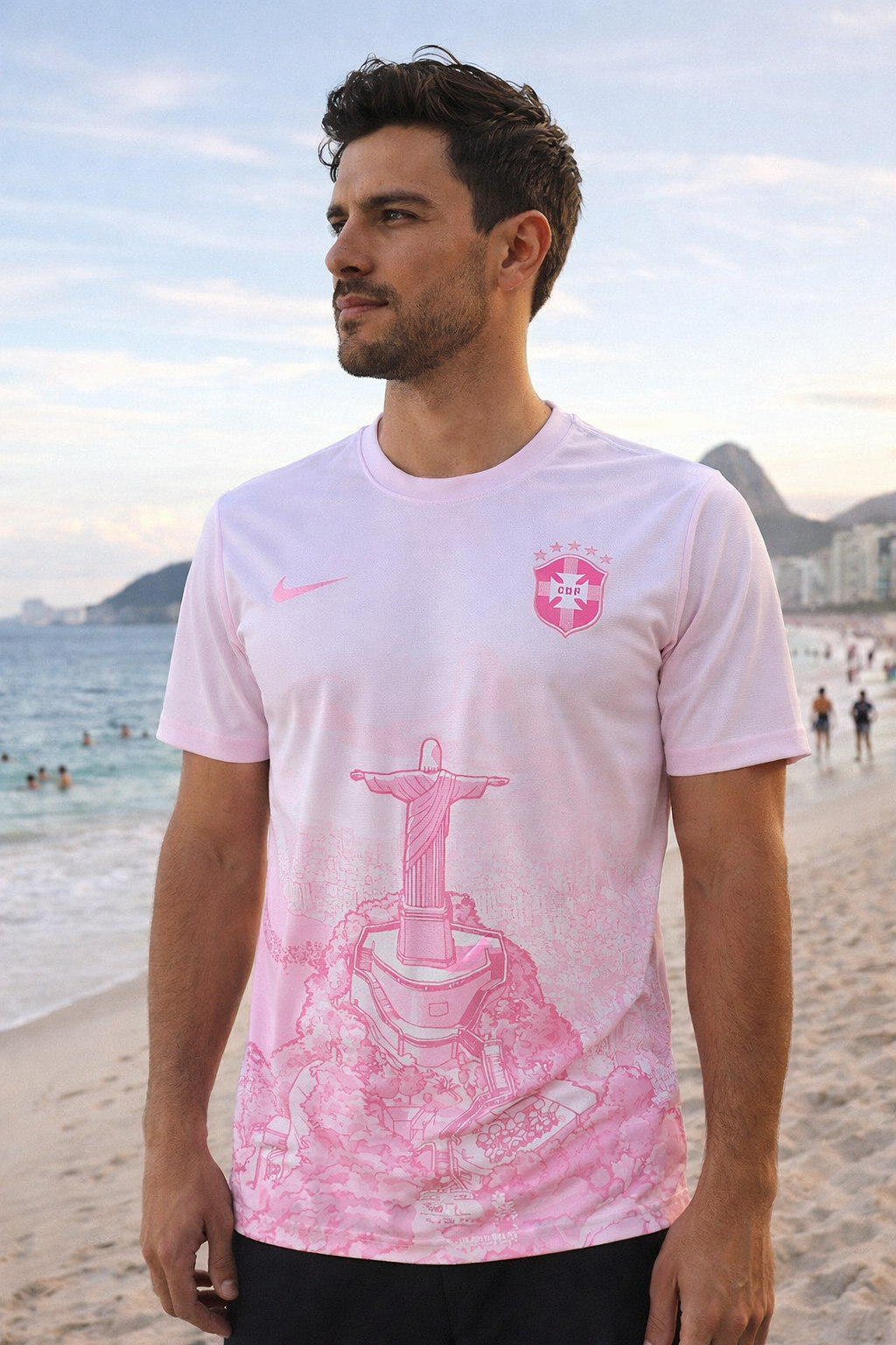Camiseta Rosa Edición Especial Brasil Jesucristo 2026