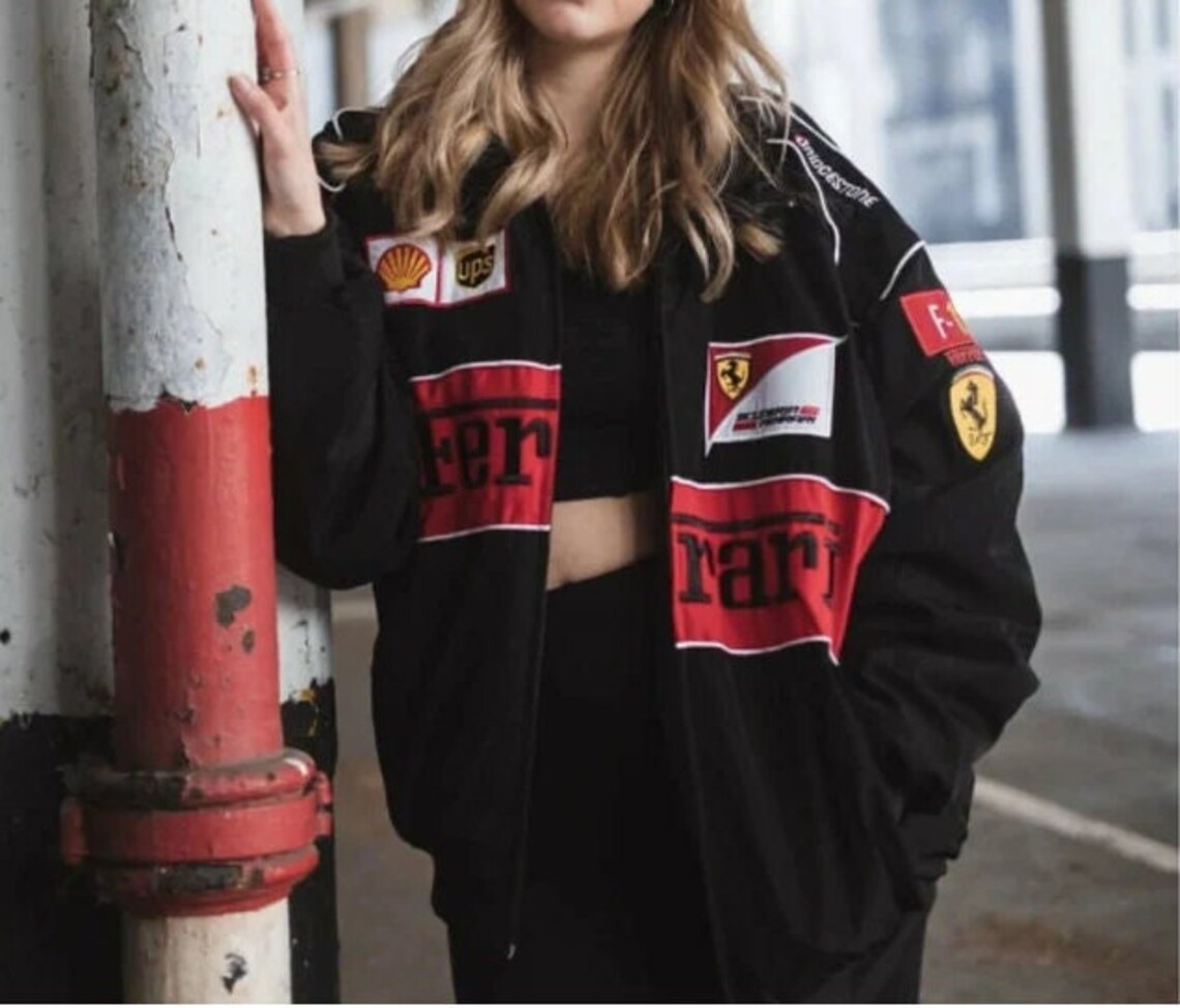 Chaqueta del Equipo de Carreras Rari F1 – Abrigo con cremallera Scuderia Motorsport negro