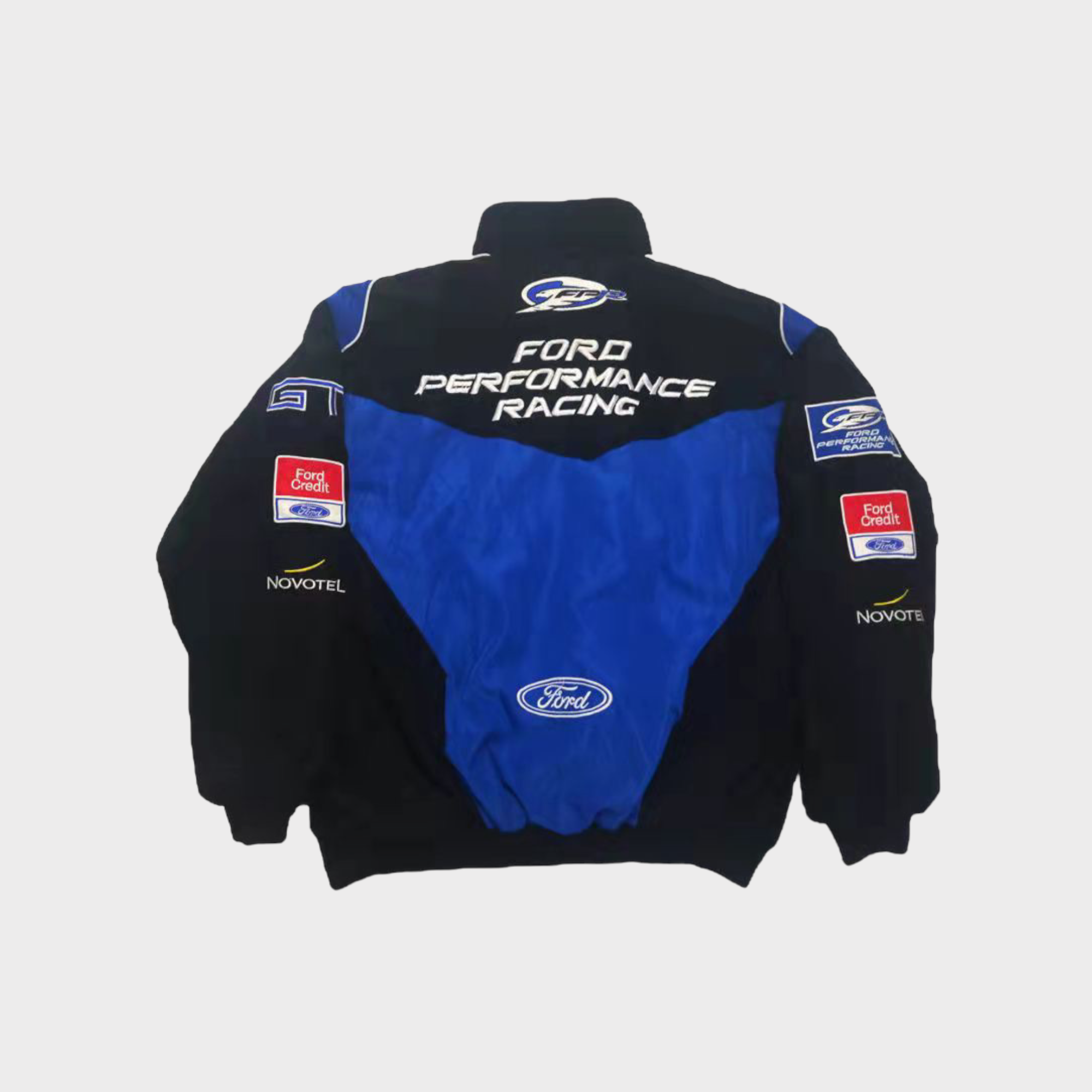 Chaqueta de Carreras Ford Performance – Abrigo con cremallera azul y negro del equipo Motorsport