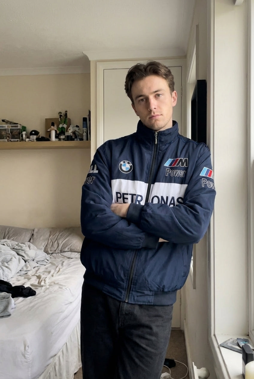Chaqueta con cremallera del Equipo BMW Sauber F1 azul marino | Logos de M Power Petronas Racing