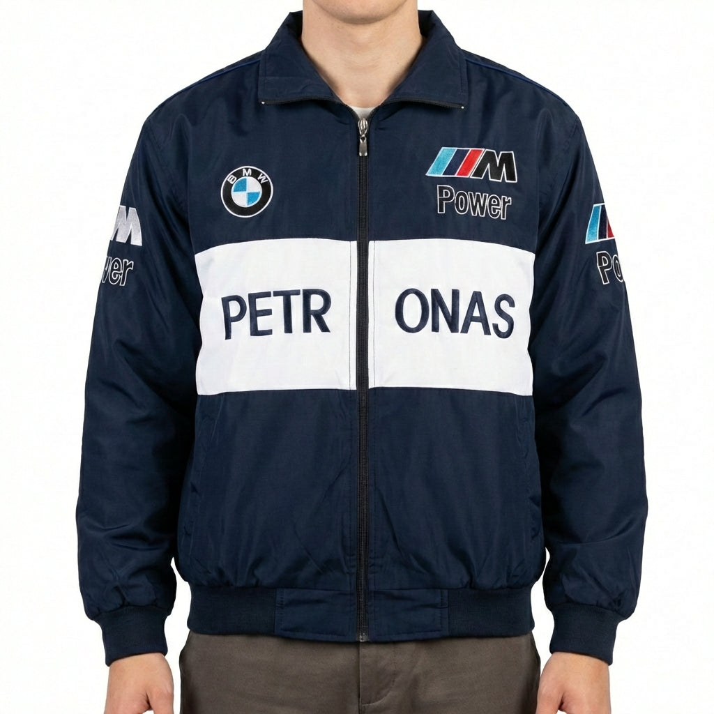 Chaqueta con cremallera del Equipo BMW Sauber F1 azul marino | Logos de M Power Petronas Racing